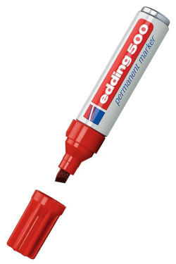 rotulador edding 500 rojo marcador punta biselada