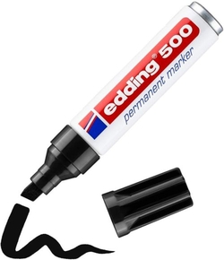 C/10 RETOLADOR EDDING 500 NEGRE MARCADOR PUNTA BISELADA