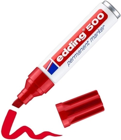 C/10 MARCADOR EDDING 500 VERMELHO MARCADOR PONTA BISELADA