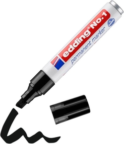 C/10 MARCADOR EDDING Nº1 PRETO 01 PERMANENTE P. BISELADA