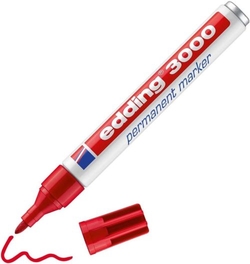 C/10 RETOLADOR EDDING 3000 VERMELL MARCADOR PERMANENTE