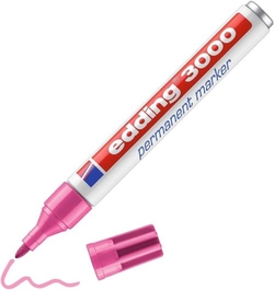 C/10 MARCADOR EDDING 3000 COR-DE-ROSA MARCADOR PERMANENTE