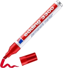 C/10 MARCADOR EDDING 3300 VERMELHO MARCADOR PONTA BISELADA