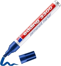 C/10 MARCADOR EDDING 3300 AZUL MARCADOR PONTA BISELADA