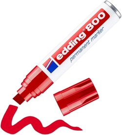 C/5 MARCADOR EDDING 800 VERMELHO PERMANENTE PONTA BISELADA