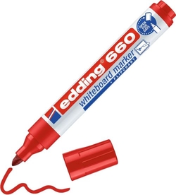 C/10 MARCADOR EDDING 660 VERMELHO QUADRO BRANCA