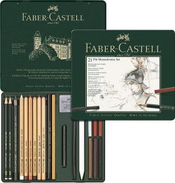METALLIC BOX 21 PIECES PITT MONOCHROME FABER CASTELL