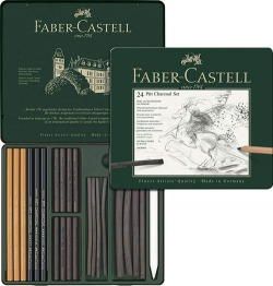 CAIXA METALICA 24 PEZAS PITT CHARCOAL FABER CASTELL