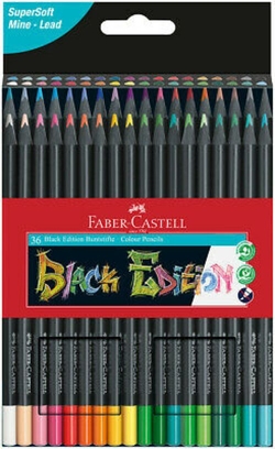 ÉTUI 36 CRAYONS DE COULEURS TRIANGULARES BLACK EDITION
