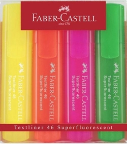 CASE OF 4 ASSORTED TEXTLINER 46 FLUORESCENT MARKERS