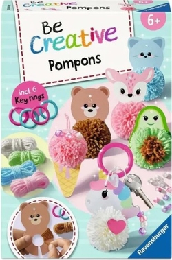 BE CREATIVE MIDI PONPON KAWAII KEYCHAINS