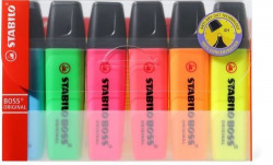 ÉTUI 6 MARQUEURS FLUORESCENTES STABILO BOSS 70 ORIGINAL