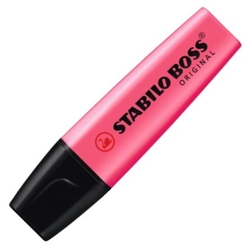 BOX OF 10 FLUORESCENT MARKERS PINK STABILO BOSS 70