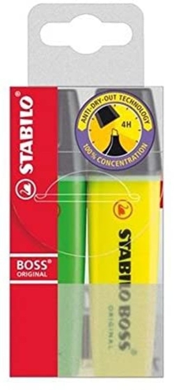 BLISTER 2 MARCADORES FLUORESCENTES STABILO BOSS SORTIDOS