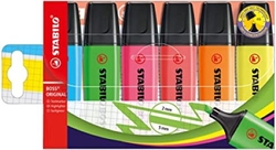 ESTOXO 6 MARCADORES FLUORESCENTES STABILO BOSS 70 ORIXINAL