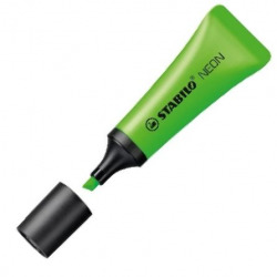 BOX OF 10 FLUORESCENT MARKERS GREEN STABILO NEON