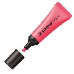 BOX OF 10 FLUORESCENT MARKERS PINK STABILO NEON