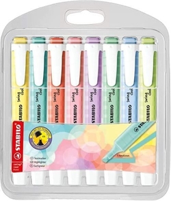 ESTOXO 8 MARCADORES FLUORESCENTES STABILO SWING COOL PASTE