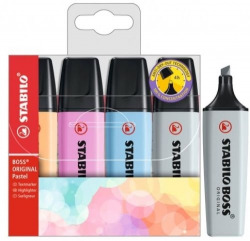 ESTOJO 4 MARCADORES FLUORESCENTES STABILO BOSS PASTEL SURT