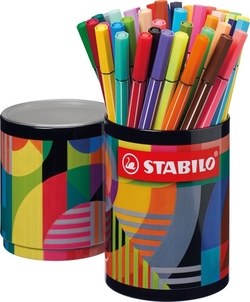 LATA REDONDA METAL 45 CORES STABILO PEN 68
