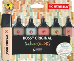 ESTOIG 6 RETOLADORS STABILO BOSS NATURE COLORS ASSORTITS