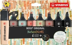 ÉTUI 8 FLUORESCENTES STABILO BOSS NATURE COLORS ASSORTIMENTS