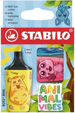 ESTOJO 3 MARCADORES STABILO BOSS MINI ANIMAL VIBES