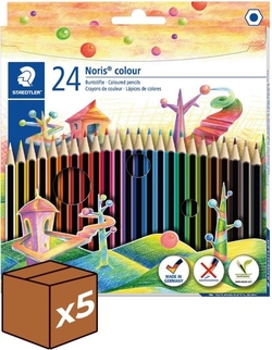 (PACK 5U.) ESTOJO 24 LÁPIS NORIS COLOUR 185 CORES SURT