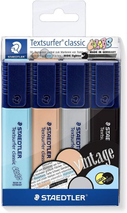 ESTOJO 4 MARCADORES TEXTSURFER CLASSIC VINTAGE CORES SUR