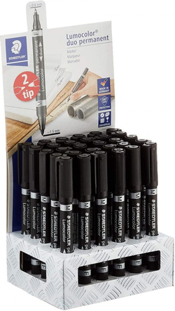 EXP 30 ROTULADOR LUMOCOLOR DUO 348 COR NEGRO STAEDTLER