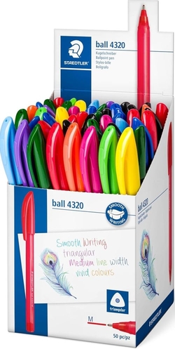 EXP 50 CANETA TRIANGULAR STAEDTLER BALL 4320 SORTIDOS