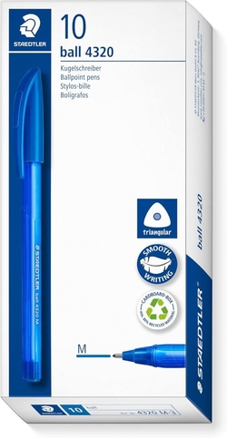 C/10 CANETA TRIANGULAR STAEDTLER BALL 4320 M AZUL