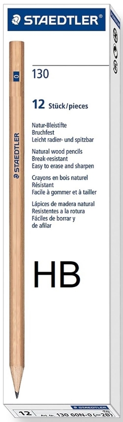 C/12 NATURAL WOOD PENCIL 2HB 100% FSC