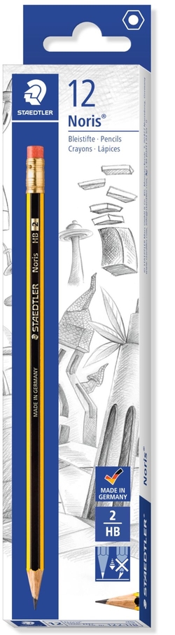 C/12 LAPIS DE GRAFITO NORIS HB Nº2 CON GOMA