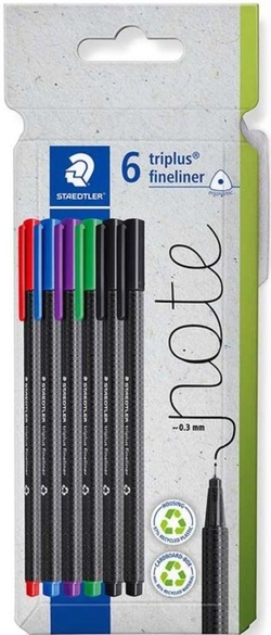 ESTOJO 6 MARCADORES TRIPLUS FINELINER 334 CORES SORTIDO