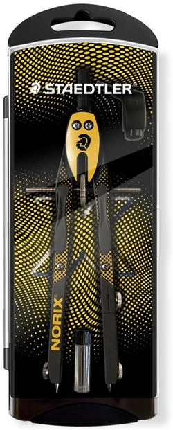 Estuche compas metálico de precision norix 555 color amarillo/negro
