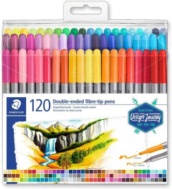 ESTOJO 120 MARCADORES DUPLO PONTA 3200 CORES SORTIDOS