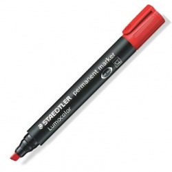 C/10 MARCADOR LUMOCOLOR 350 VERMELHO PONTA BISELADA