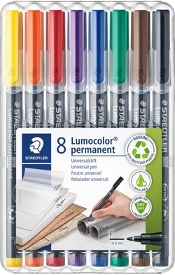 ÉTUI 8 STYLOS FEUTRE LUMOCOLOR 318 POINTE F COULEURS SURTID.