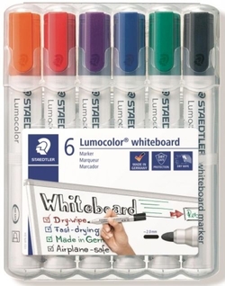 ÉTUI 6 STYLOS FEUTRE LUMOCOLOR WHITEBOARD 351 COL. DE BASE