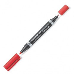 C/10 ROTULADOR LUMOCOLOR DUO 348 VERMELLO PUNTA F/M