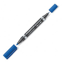 C/10 MARCADOR LUMOCOLOR DUO 348 AZUL PONTA F/M