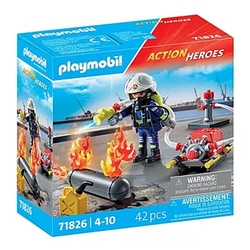 Playmobil - Bombero Con Bomba De Agua