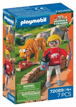 PLAYMOBIL TIGER AND VISITOR ZOO