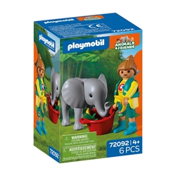 ZOO ELEFANTE BEBE E CUIDADORA