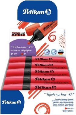 C/10 MARCADOR FLUORESCENTE TEXTMARKER 490 VERMELHO