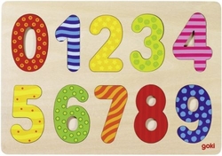 PUZZLE DE NUMEROS DE MADEIRA DE A 9 30X21X0.8 CM