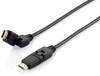 Equip Cable Hdmi V1.4 Cabezales Articulados 3M Negro 119363
