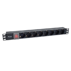 Regleta Alimentacion Rack 19 1U 8 Tomas Con Interruptor Cab