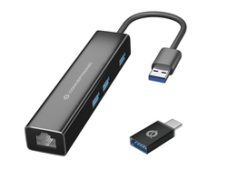 Adaptador Usb A Gigabit Ethernet Rj45 Conceptronic Con Hub U